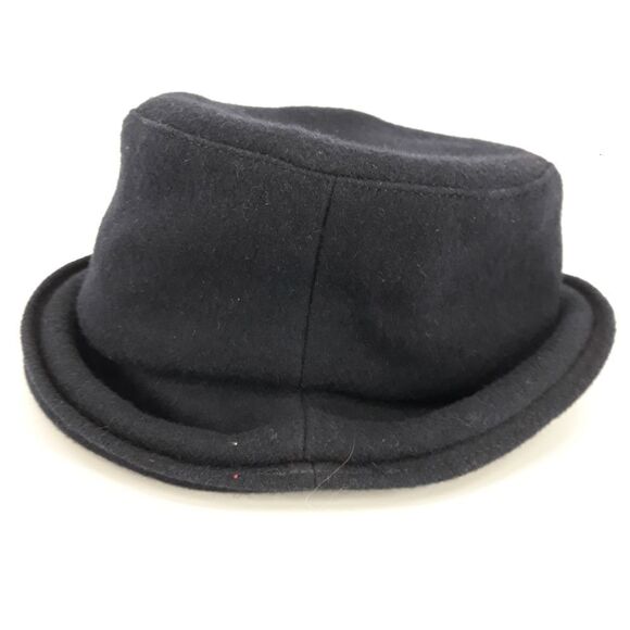 Vintage London Fog Hat Wool Bowler Top Hat Navy Made In USA One Size - Picture 6 of 11
